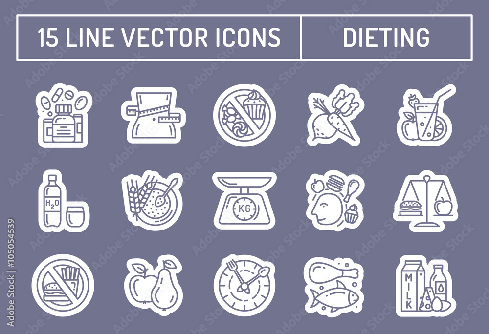Healthy diet icons