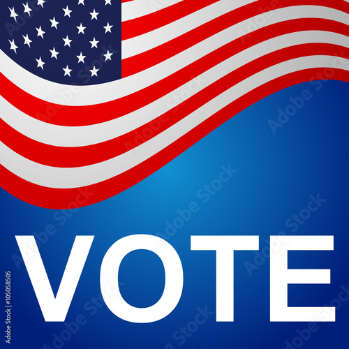 Icono plano VOTE con bandera USA #9