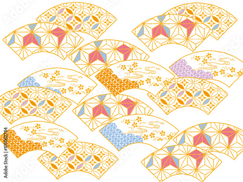 Colorful fan: An original design using traditional Japanese patterns 