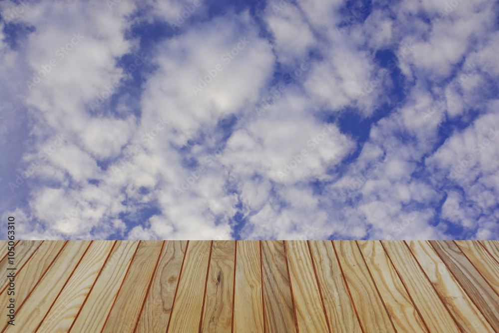 sky background with wooden planks sky background with wooden planks