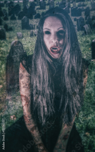 Healed Vampire Girl by Alan Aldred TattooNOW