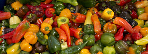 peppers at a farmers market