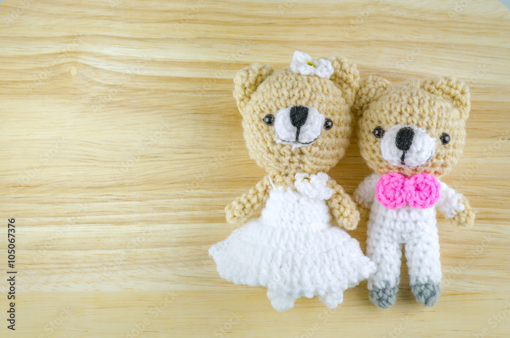 Obraz premium teddy bears wedding concept