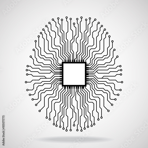 Brain. Cpu. Circuit board