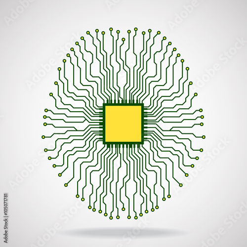 Brain. Cpu. Circuit board