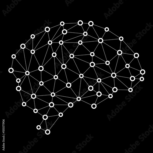 Abstract geometric brain, network connections