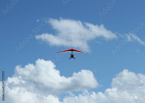 Moto hang-glider in the sky