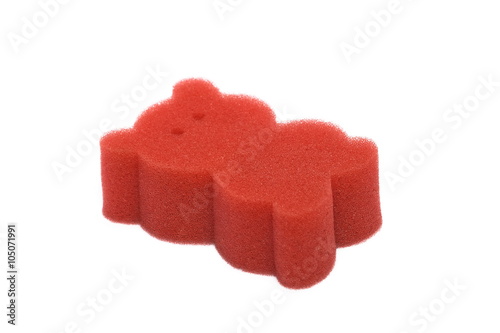 Red sponge isolated on white
