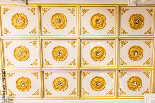 Golden ceiling of Christ church in thailand