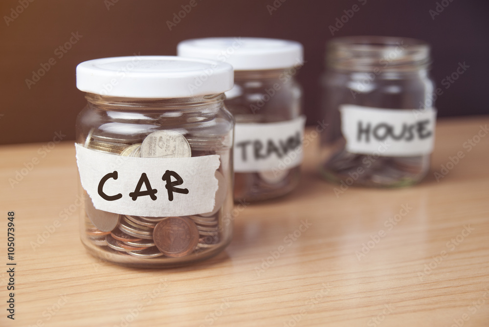 Bottles of coins for cost saving or useful in the future Bottles of coins for cost saving or useful in the future