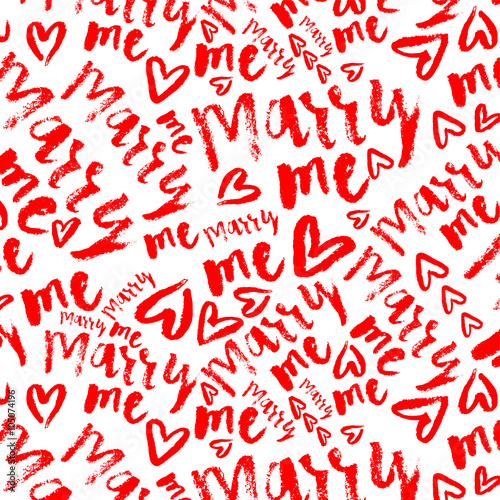 MARRY ME hand lettering  marriage and wedding concept  handmade calligraphy  vector background