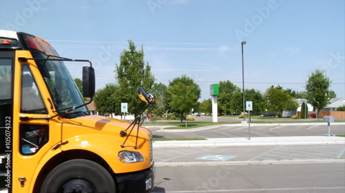 Wallpaper Mural Children waving from school bus Torontodigital.ca