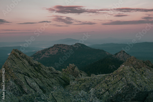 Ural mountains. Instagram filter.