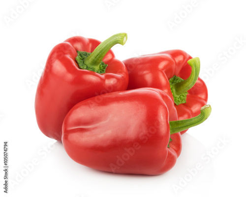 red Bell pepper on white background