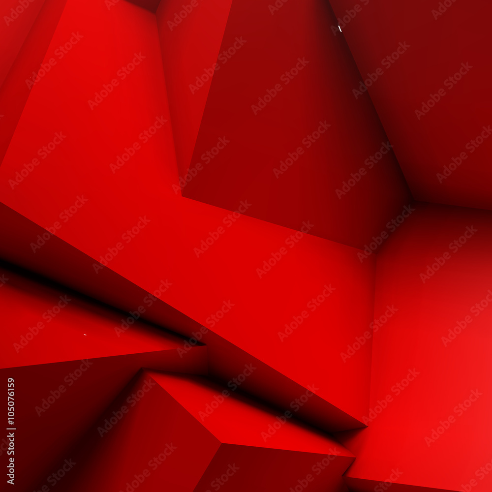 Obraz premium Abstract background with overlapping red cubes