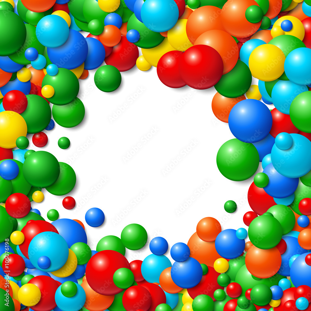 Background frame with scatterd messy glowing rubber balls Background frame with scatterd messy glowing rubber balls