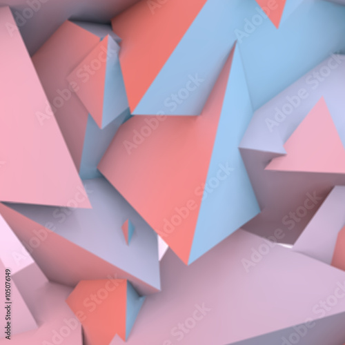 Abstract background with rose quartz and serenity pyramids
