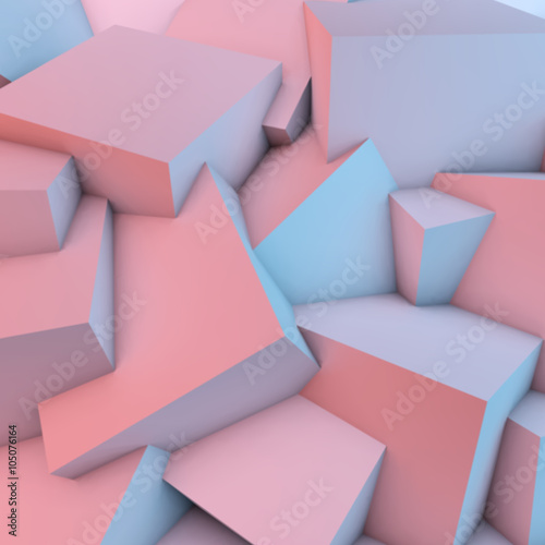 Abstract background with rose quartz and serenity cubes