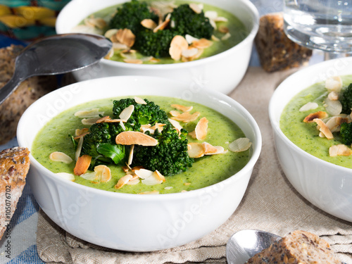 Lunch with broccoli soup