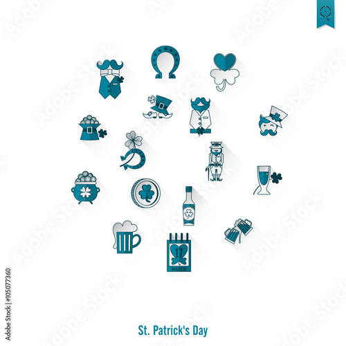 Saint Patricks Day Isolated Icon Set