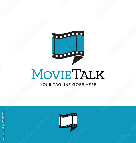 combination film and talk bubble logo for business, group, blog or website