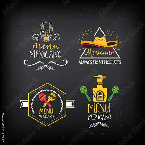 Menu mexican logo and badge design.