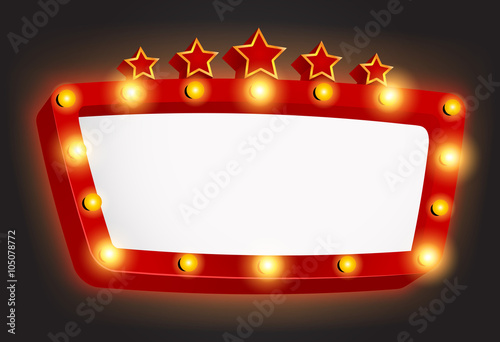 Retro light frame with star