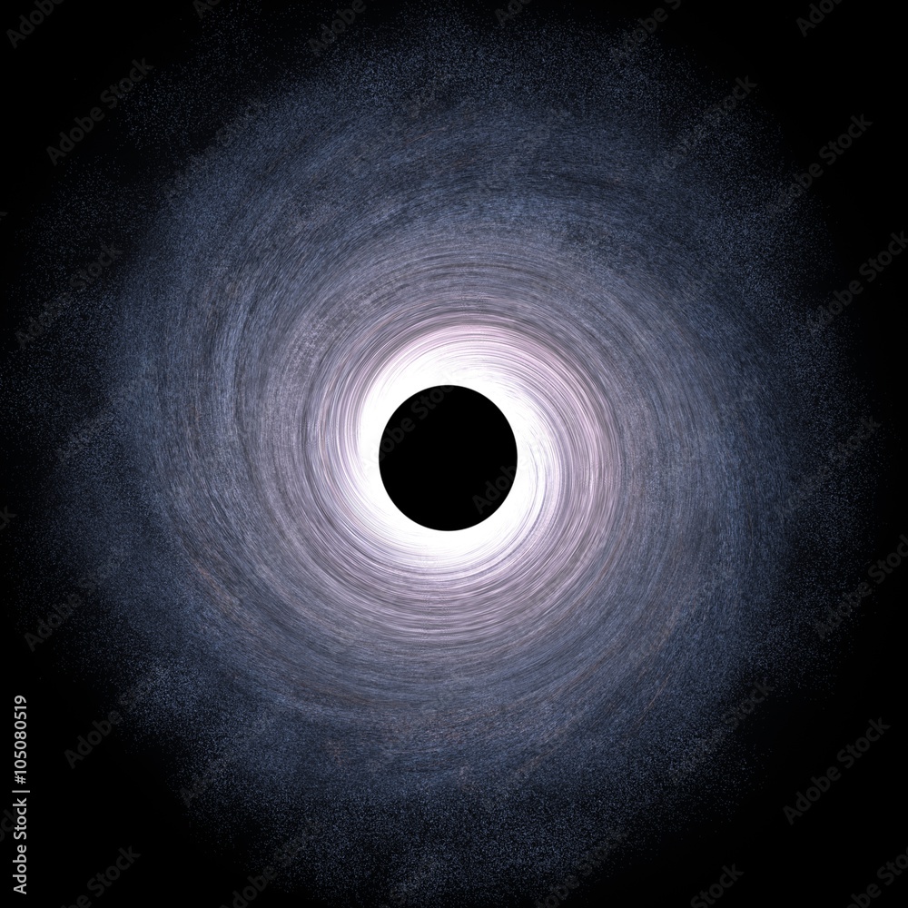 Naklejka premium Massive Black Hole at Center of Galaxy - 3D Rendered Digital Illustration