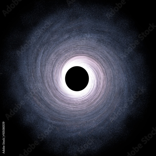 Massive Black Hole at Center of Galaxy - 3D Rendered Digital Illustration