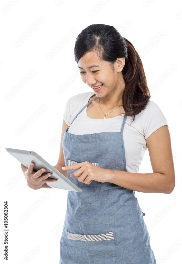 Waitress taking an order using tablet PC Waitress taking an order using tablet PC