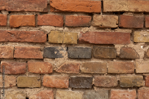 Old color brick wall texture.