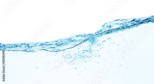 Set of splashing water waves, isolated on the white background