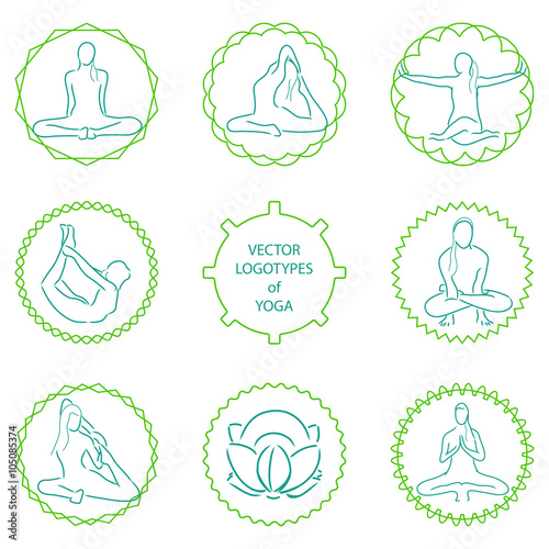 vector yoga logo set