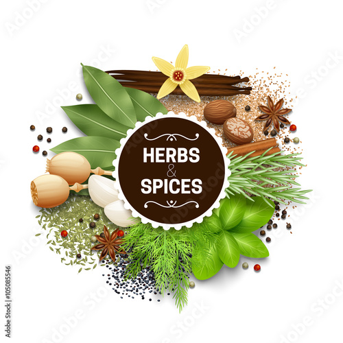 Illustration Of Set With Herbs And Spices