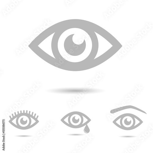 Eye icon isolated on white background. Vector art.