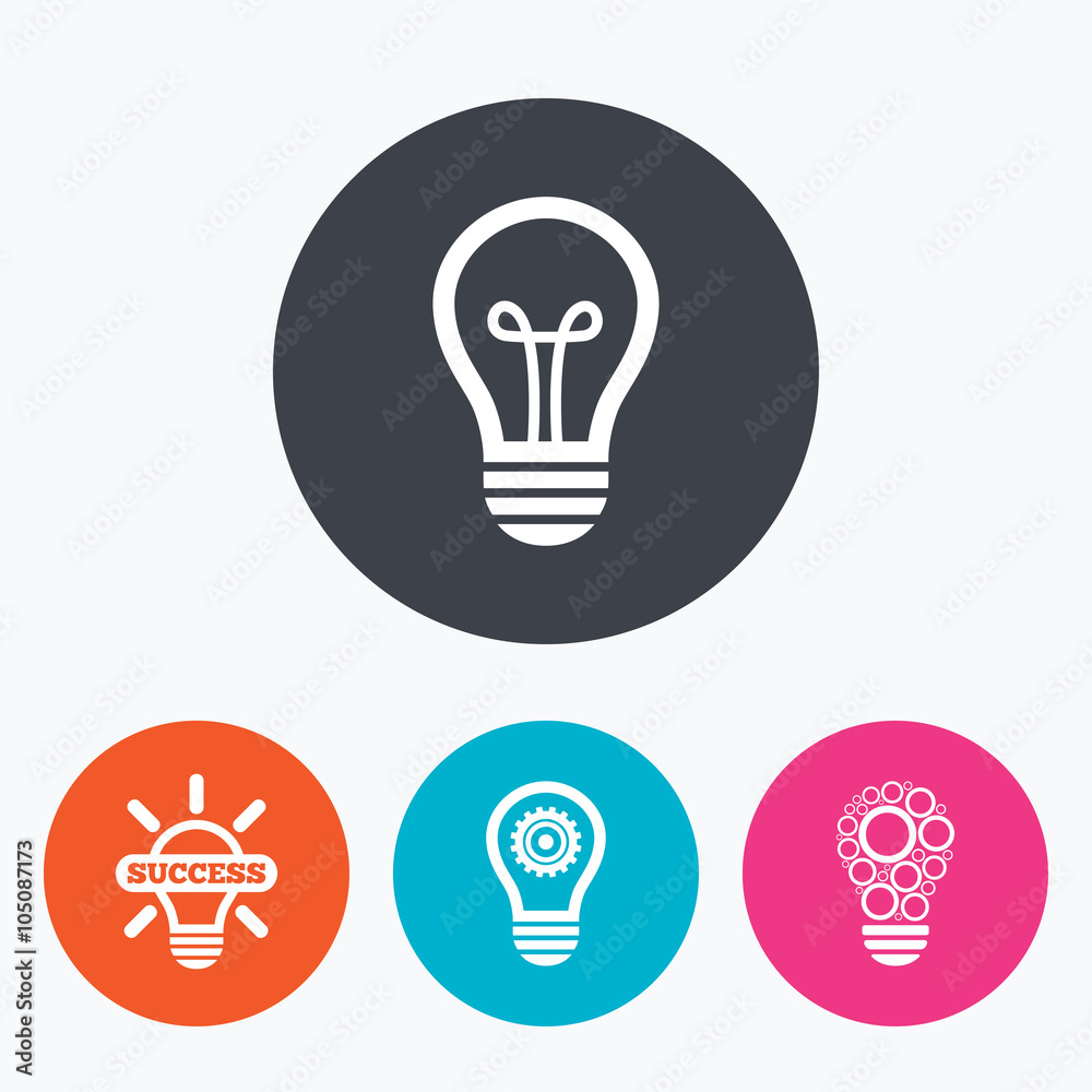 Light lamp icons. Energy saving symbols. Light lamp icons. Energy saving symbols.