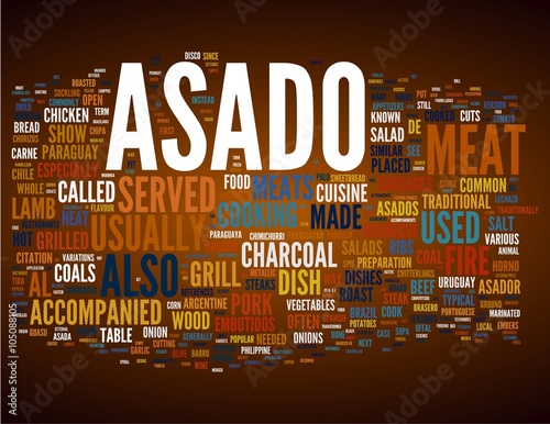 Asado word concepts isolated on white background © Words Collage Cloud