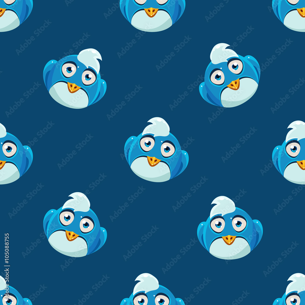 Cute Pattern With Blue Bird Cute Pattern With Blue Bird