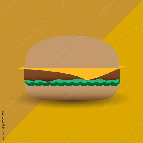Hamberger Vector on flat color background