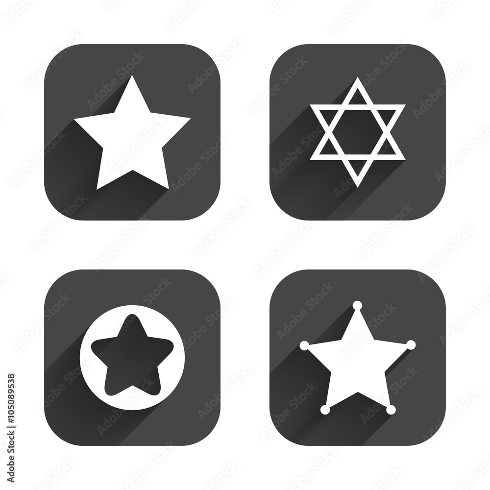 Star of David icons. Symbol of Israel. Star of David icons. Symbol of Israel.