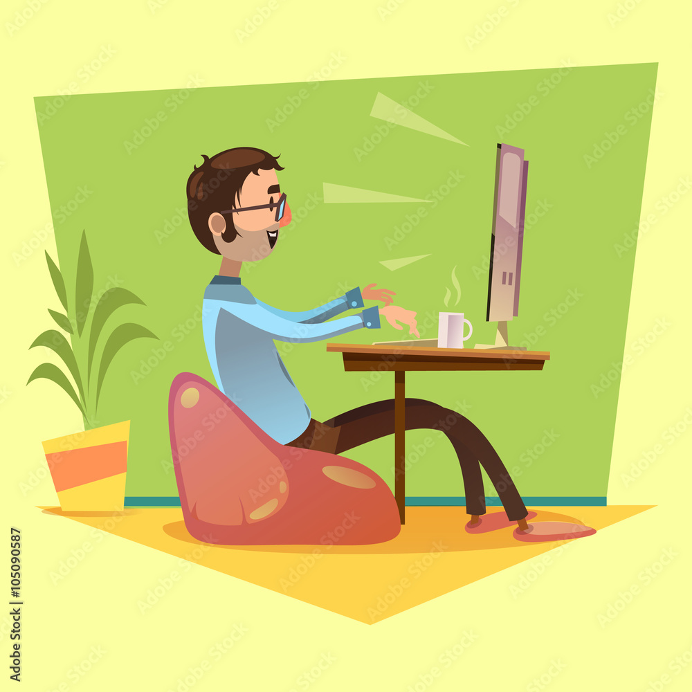Programmer Working Illustration 