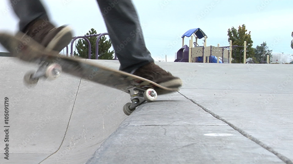 Closeup of skateboarder