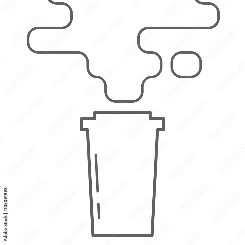 Coffee cup icon in line style Coffee cup icon in line style