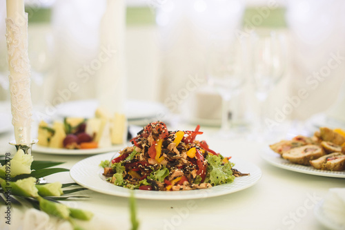 Salad with Meat and Pepper