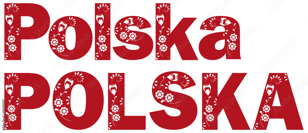Polska - napis, wycinanka bez tła