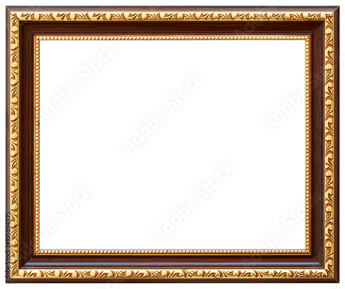 Wood vintage frame isolated on white. Wood frame simple design.