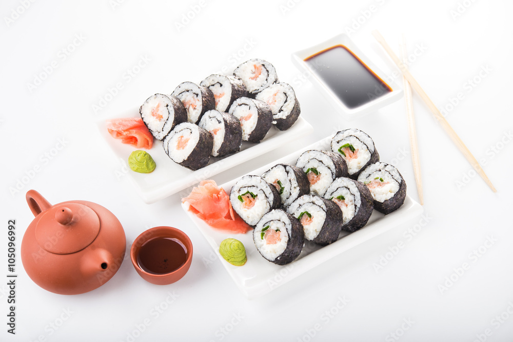 sushi with rice and salmon sushi with rice and salmon
