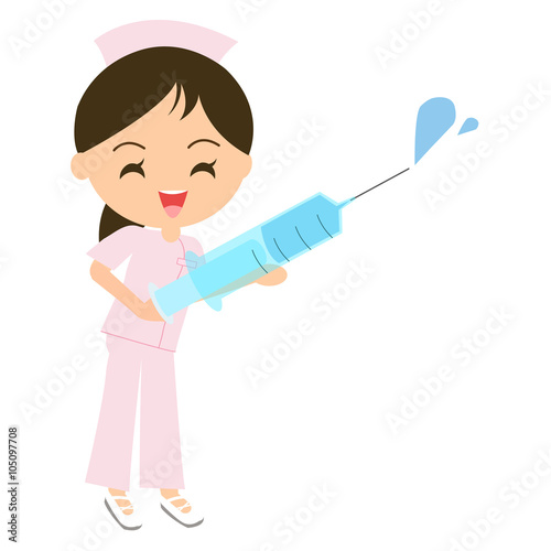 注射器を持つ看護師