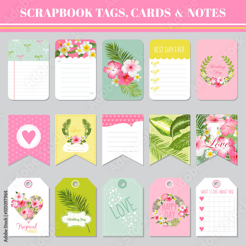 Scrapbook Tags, Cards and Notes - for Birthday, Baby Shower, Party