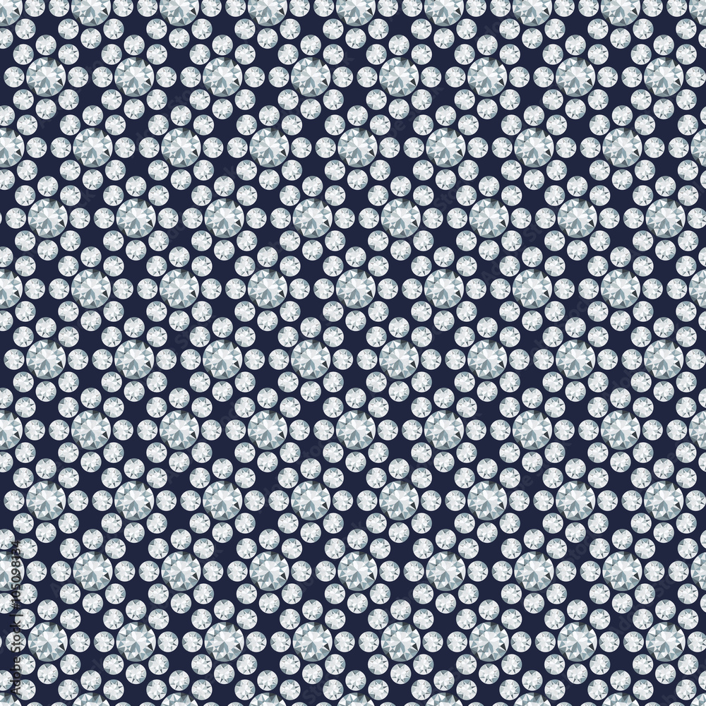 Black background with diamonds flowers seamless pattern. Black background with diamonds flowers seamless pattern.